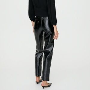 Aritzia Wilfred Melina Black Vegan Leather Pants, Size 2